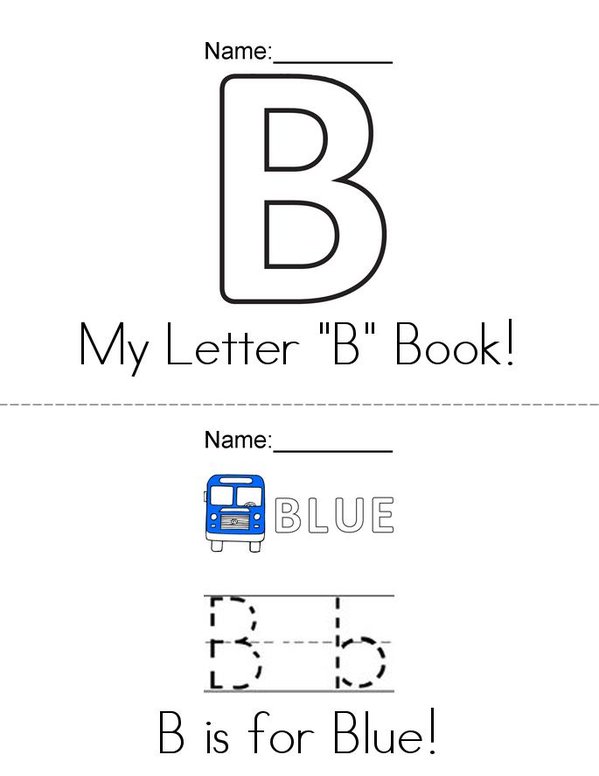 My Letter B Book  Mini Book - Sheet 1