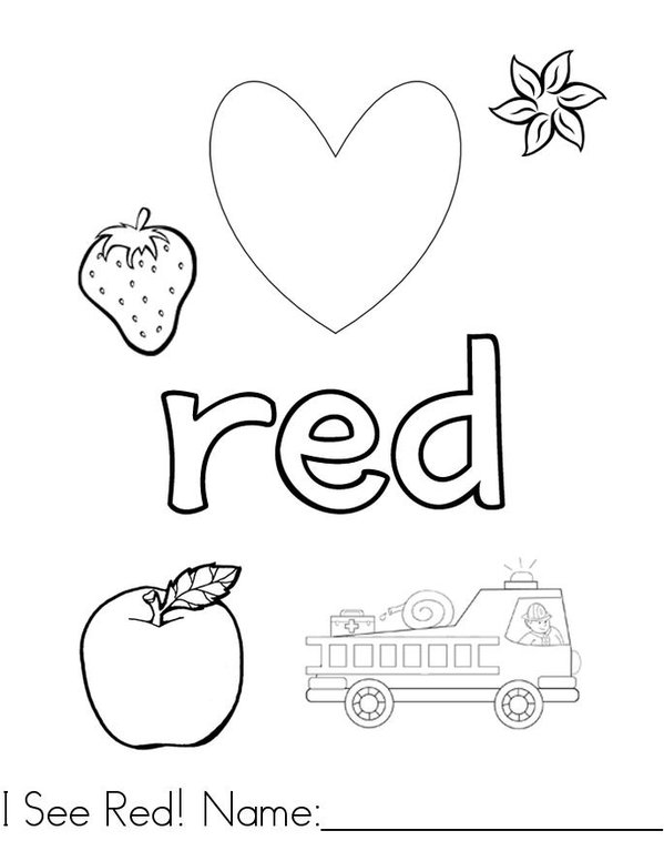 Draw pictures in the boxes. Red Reader Mini Book - Sheet 1