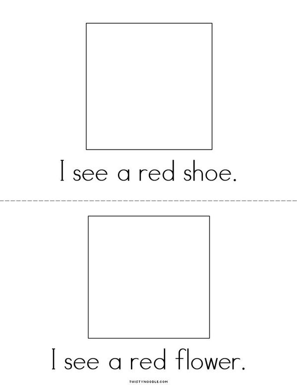 Draw pictures in the boxes. Red Reader Mini Book - Sheet 2