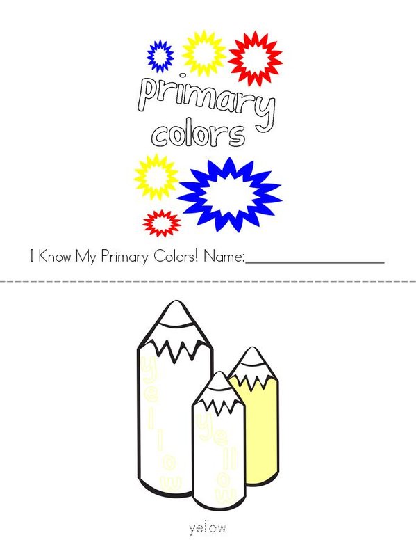 I Know My Primary Colors Mini Book - Sheet 1