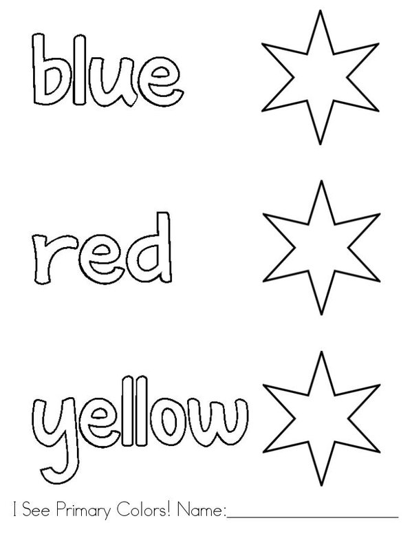 I See Primary Colors! Mini Book - Sheet 1