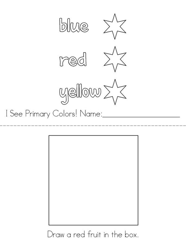 I See Primary Colors! Mini Book - Sheet 1