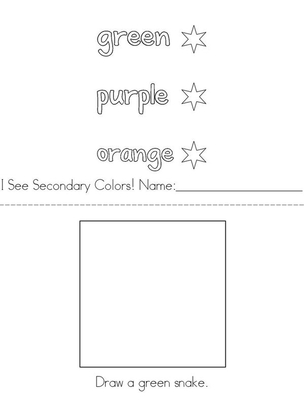 I See Secondary Colors Mini Book - Sheet 1