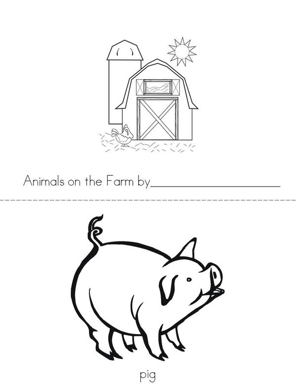 Animals on the Farm Mini Book - Sheet 1