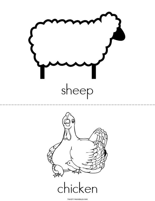 Animals on the Farm Mini Book - Sheet 3