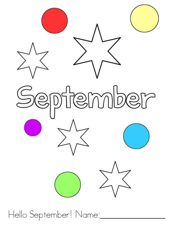 Hello September! Mini Book - Sheet 1