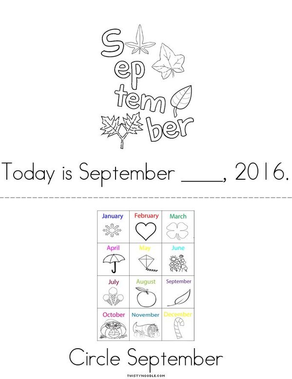 S is for September! Mini Book - Sheet 2