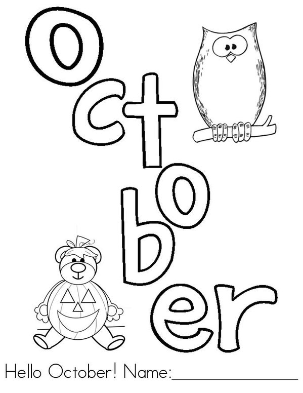Hello October! Mini Book - Sheet 1