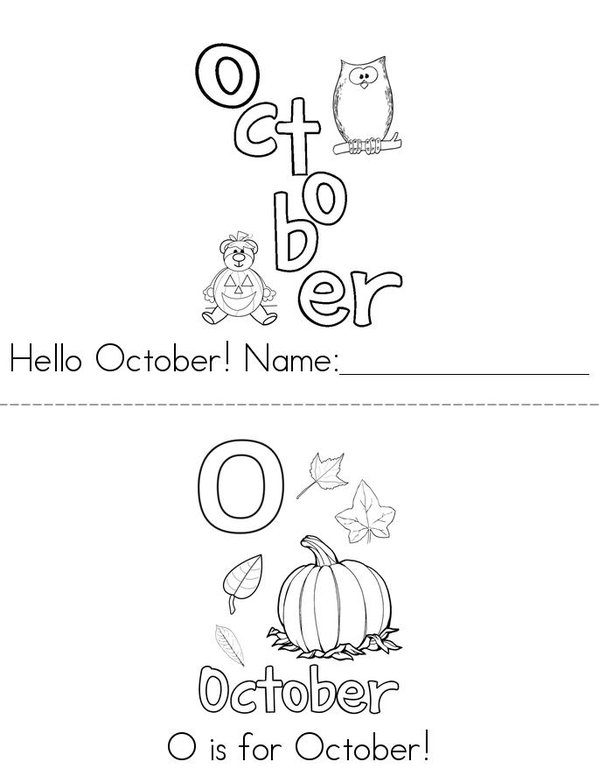 Hello October! Mini Book - Sheet 1