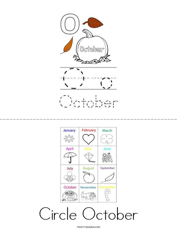 Hello October! Mini Book - Sheet 2