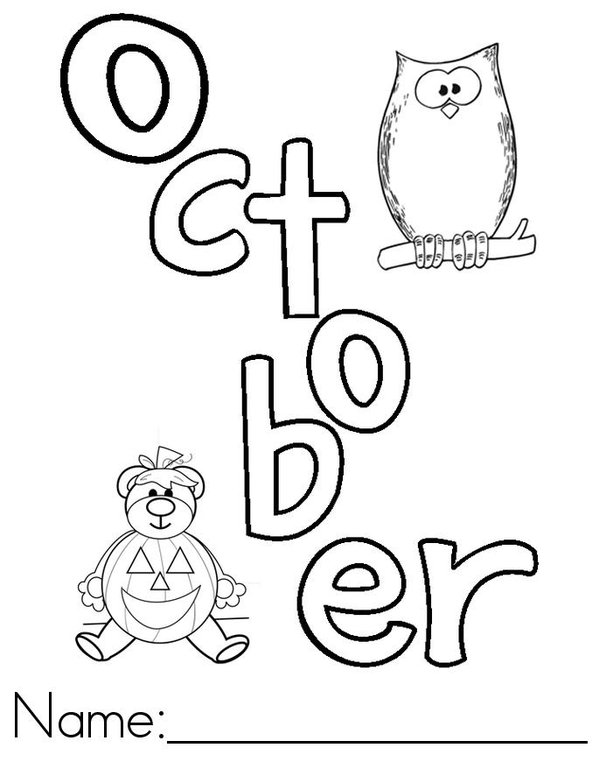 Welcome October! Mini Book - Sheet 1