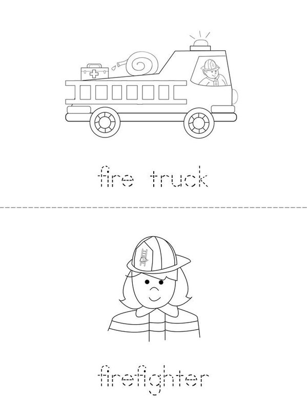 Fire Safety Words Mini Book - Sheet 1