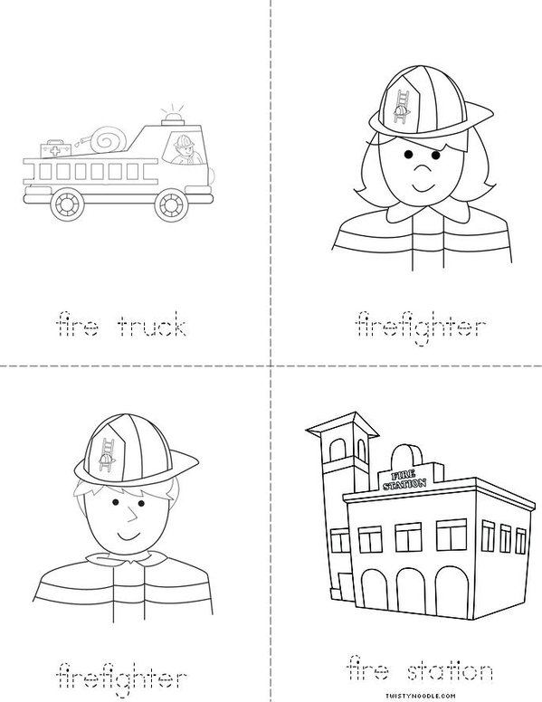 Fire Safety Words Mini Book