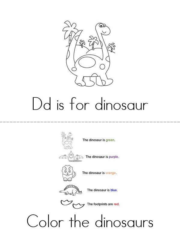Learning About Dinosaurs Is Fun! Mini Book - Sheet 1