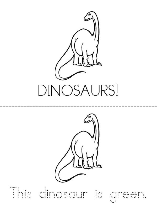 Dinosaur Colors Mini Book - Sheet 1