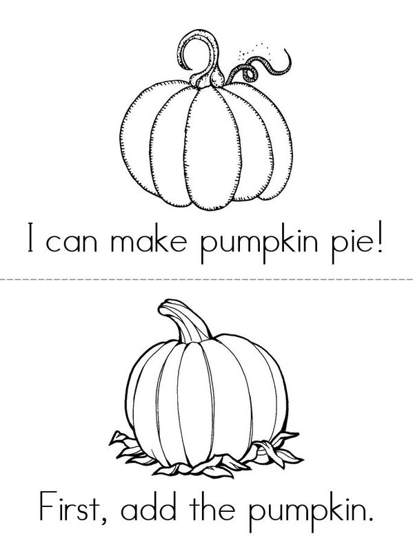 Pumpkin Pie Mini Book - Sheet 1