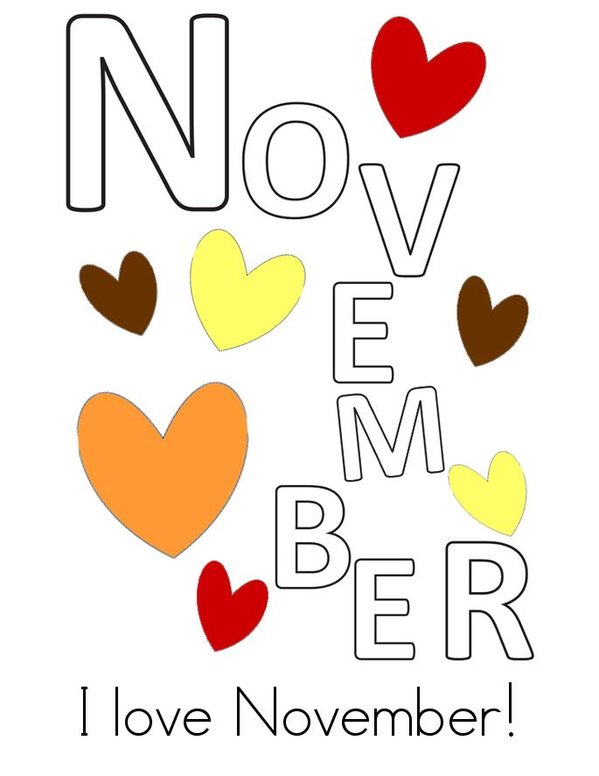 Hello November! Mini Book - Sheet 2