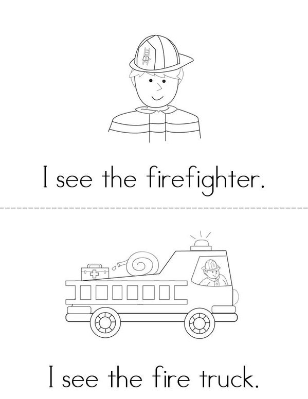 I See the Firefighter Mini Book - Sheet 1