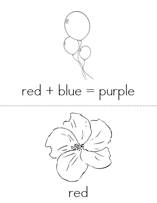 Red + Blue = Purple Mini Book - Sheet 1