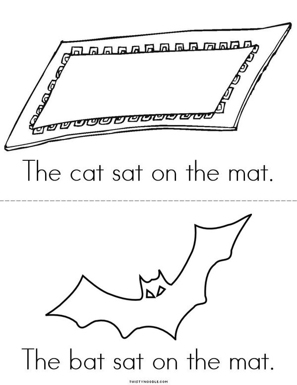 The Cat on the Mat Mini Book - Sheet 2