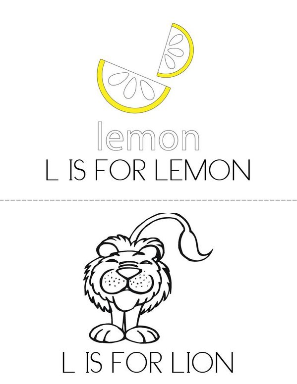 MY LETTER L BOOK Mini Book - Sheet 1