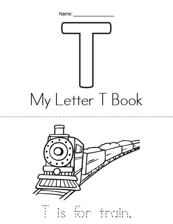 My Letter T Book Mini Book - Sheet 1