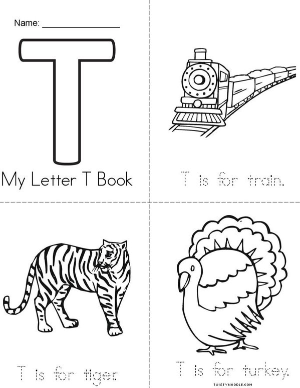 My Letter T Book Mini Book