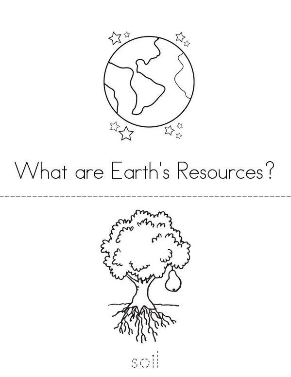 Earth's Resources Mini Book - Sheet 1