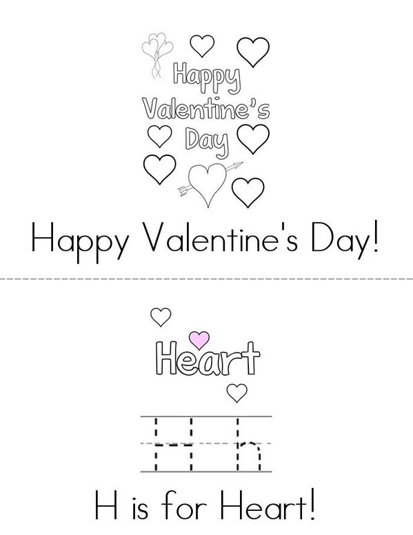 V is for Valentine's Day! Mini Book - Sheet 1