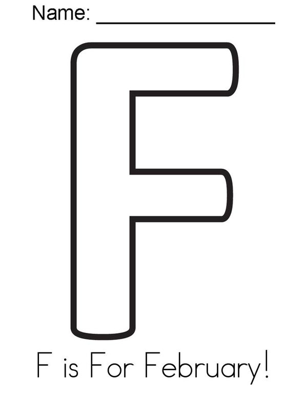F is for February! Mini Book - Sheet 1