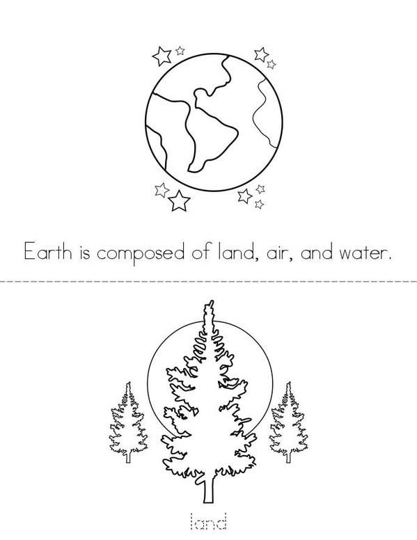 Land, Air, and Water Mini Book - Sheet 1