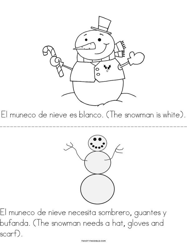 El Muneco de Nieve Mini Book - Sheet 2