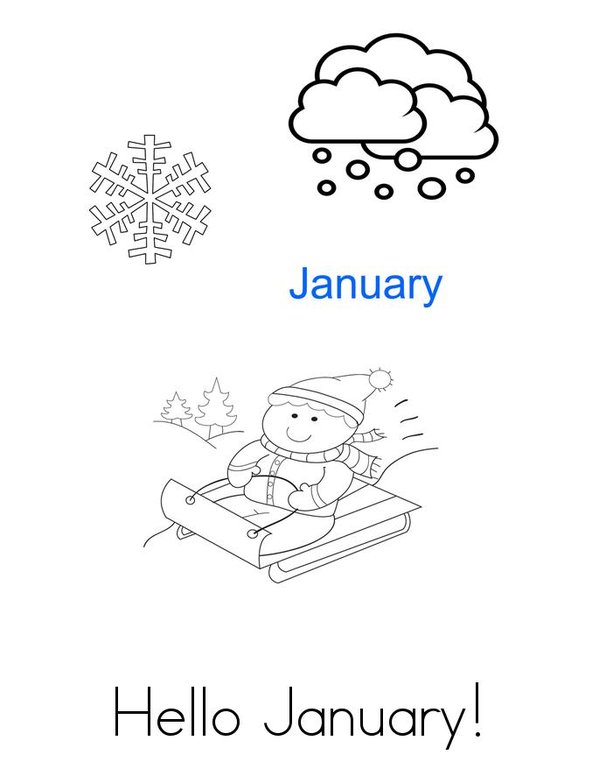 Hello January! Mini Book - Sheet 2