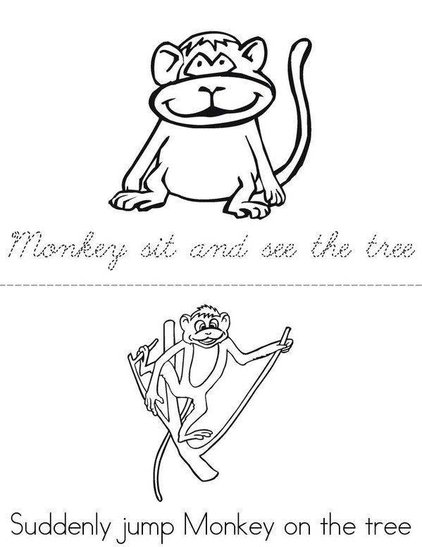 Monkey with Search Mini Book - Sheet 1