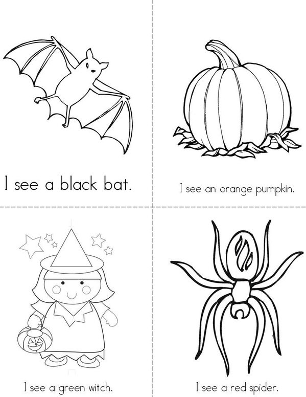 Sight word (see) Halloween Mini Book - Sheet 1
