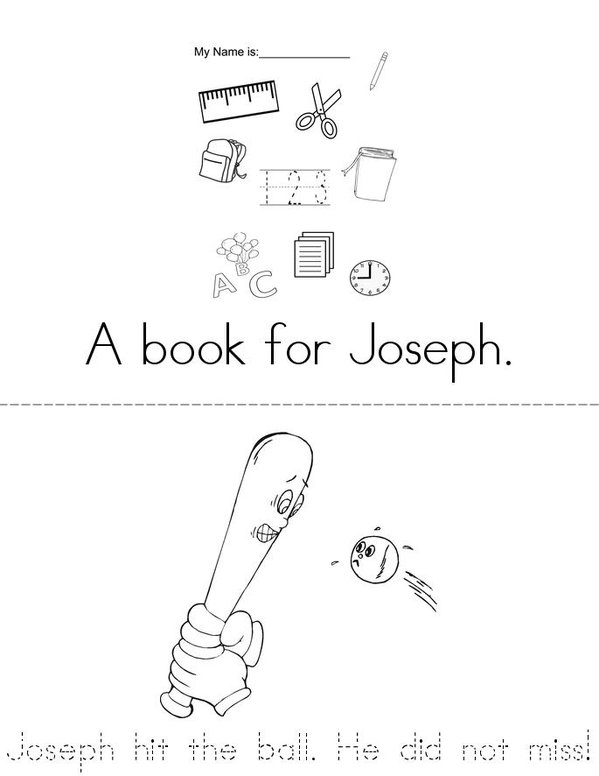 Joseph Book 1 Mini Book - Sheet 1