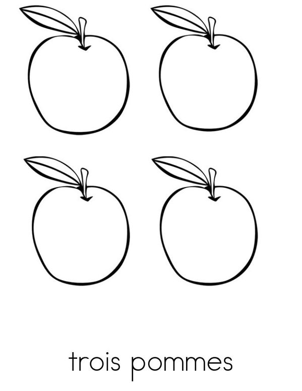 Apple Counting (French) Mini Book - Sheet 3