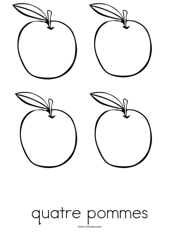 Apple Counting (French) Mini Book - Sheet 4