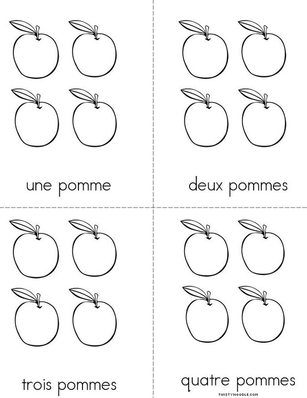 Apple Counting (French) Mini Book