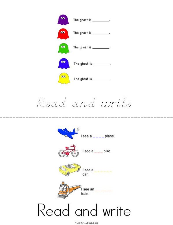 Read  and write  Mini Book - Sheet 2