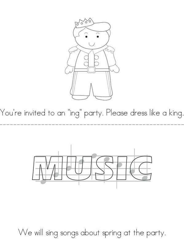 "ing" party Mini Book - Sheet 1