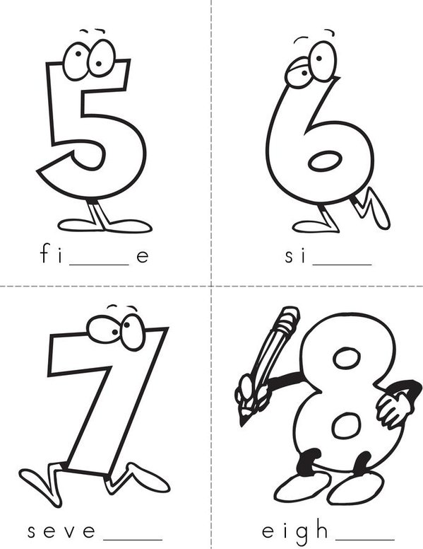 Missing Letters (number words) Mini Book - Sheet 2