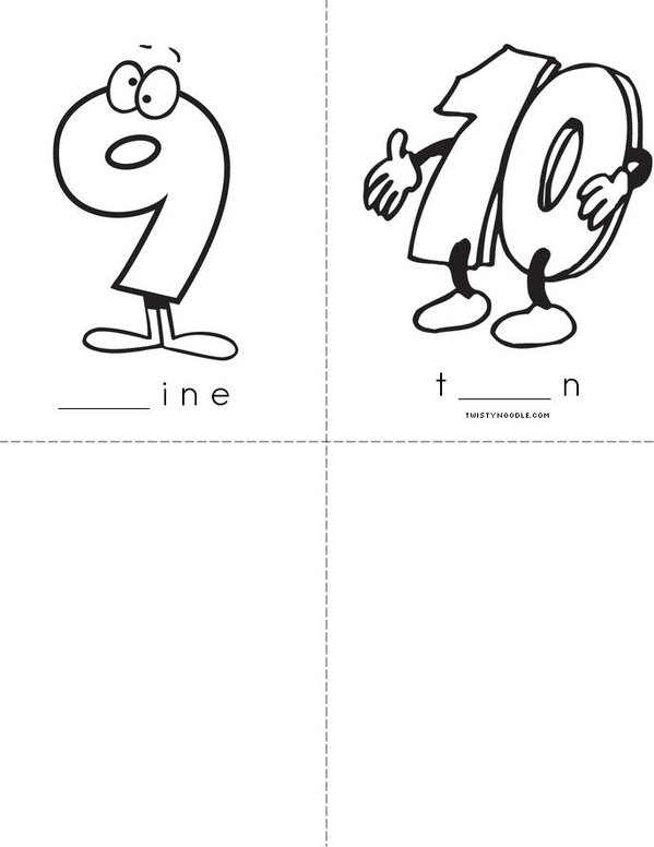 Missing Letters (number words) Mini Book - Sheet 3