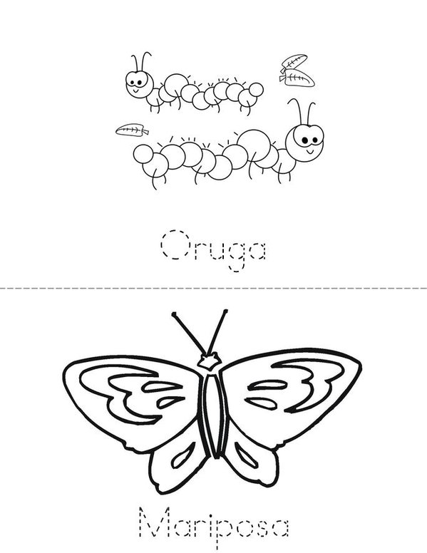 Insects (Spanish) Mini Book - Sheet 1