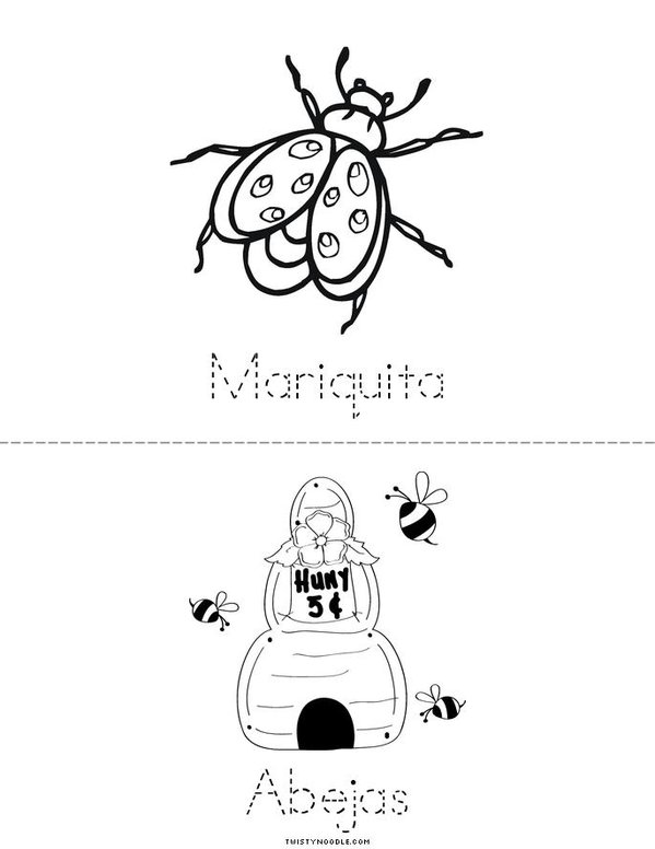 Insects (Spanish) Mini Book - Sheet 2