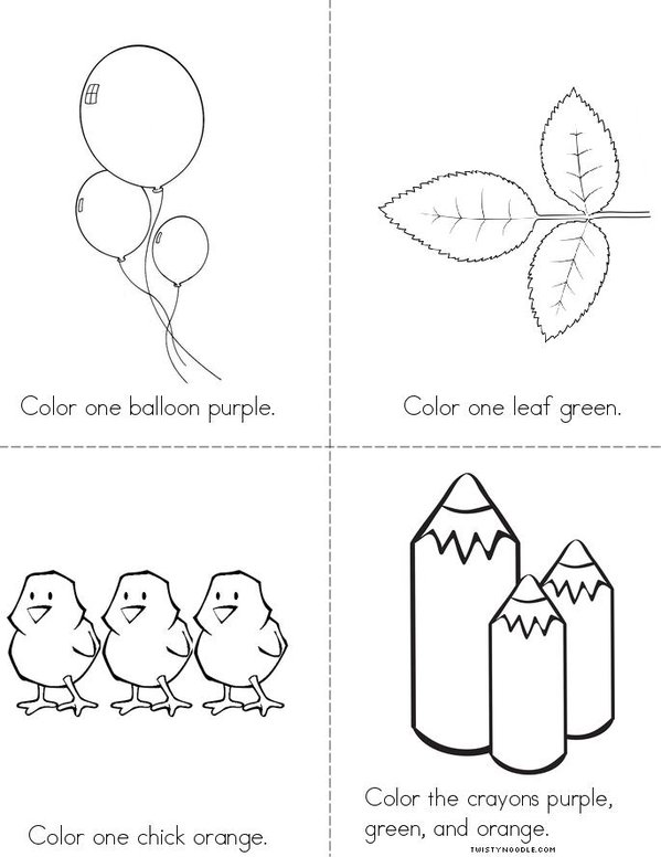 Color the secondary colors Mini Book