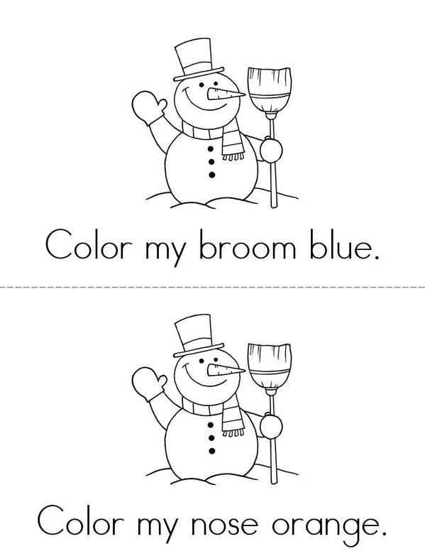 Chilly the Snowman Mini Book - Sheet 2
