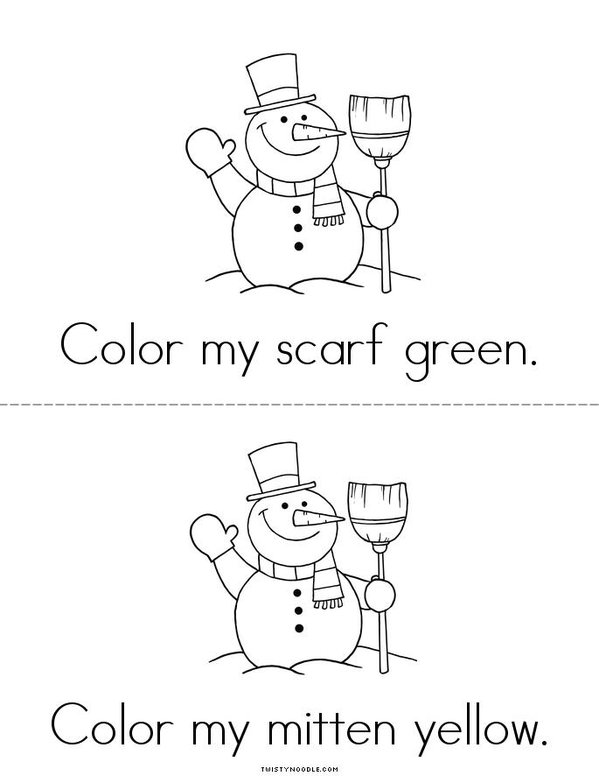 Chilly the Snowman Mini Book - Sheet 3