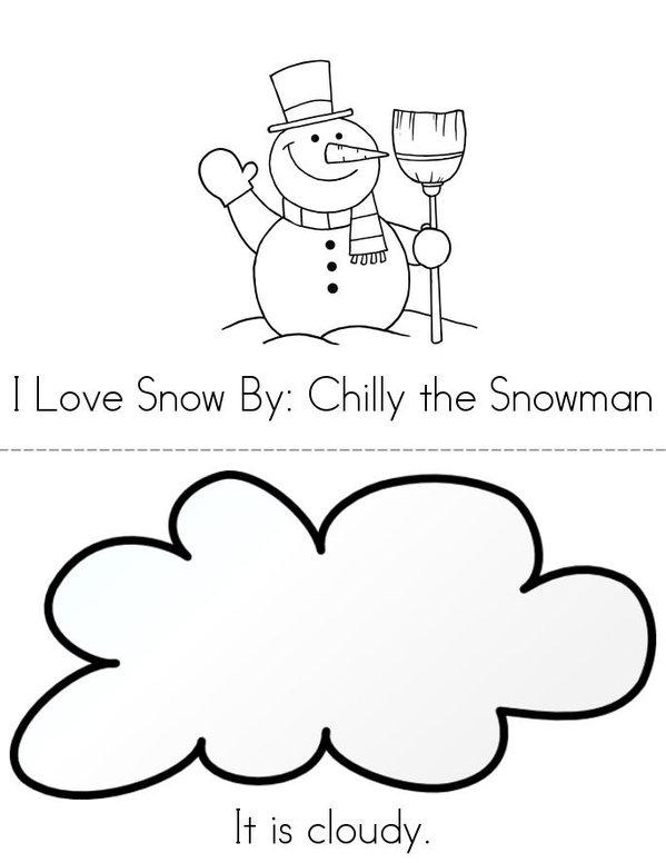 I Love Snow Mini Book - Sheet 1