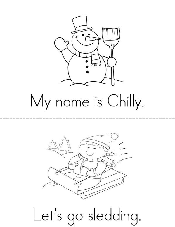 The Adventures of Chilly the Snowman Mini Book - Sheet 1